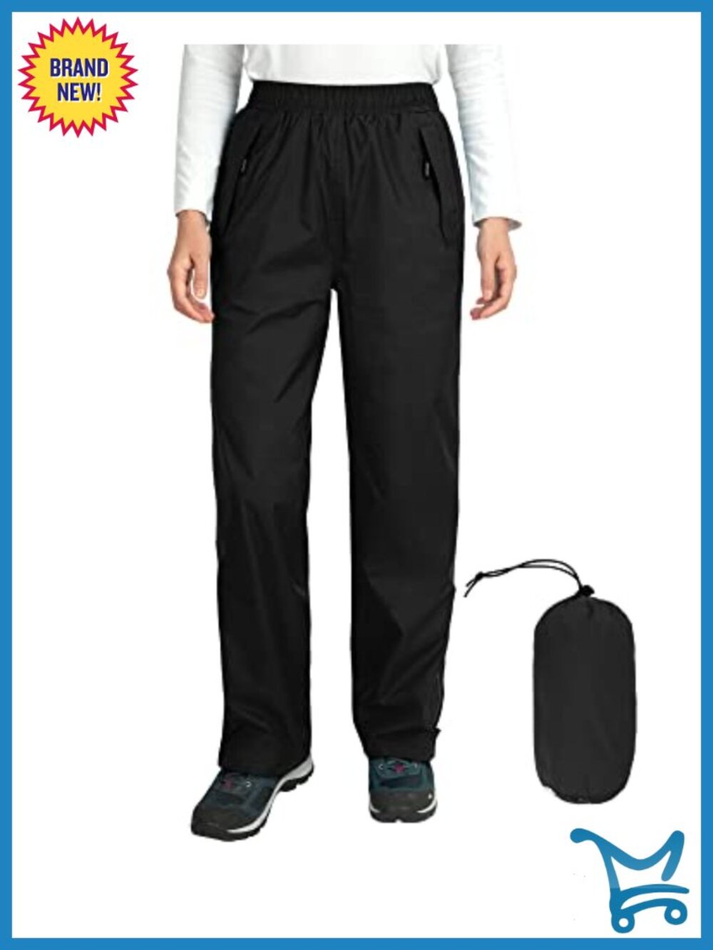 Waterproof Packable Hiking Rain Pants Women Mesh Lined